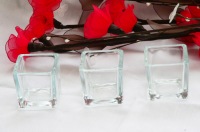 Square Clear Glass Tea Light Candle Holder - 5cm cube - BULK